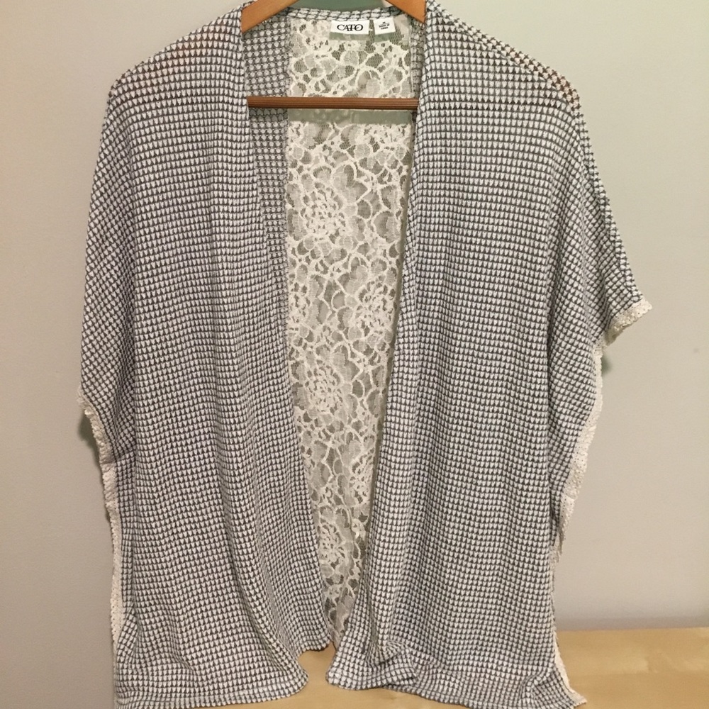 Cato Lace Panel Knit Kimono